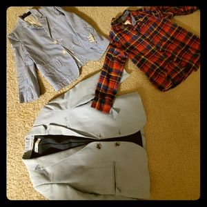 Boys 2 blazers 1 button shirt